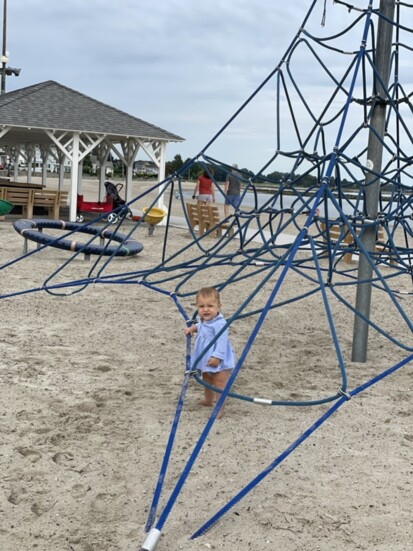 The big spinner doesn’t work and will be replaced by an accessible swing by the boardwalk. Photo by Samantha Owades.