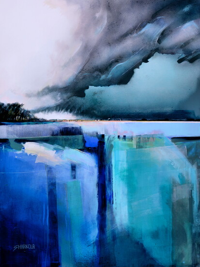 "Miniera" by Stephen Harkola (acrylic on canvas)