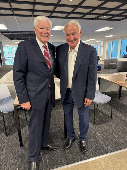 Longtime 13WHAM-TV anchor Don Alhart interviewed Tom Golisano during a Rochester Rotary luncheon​ last year