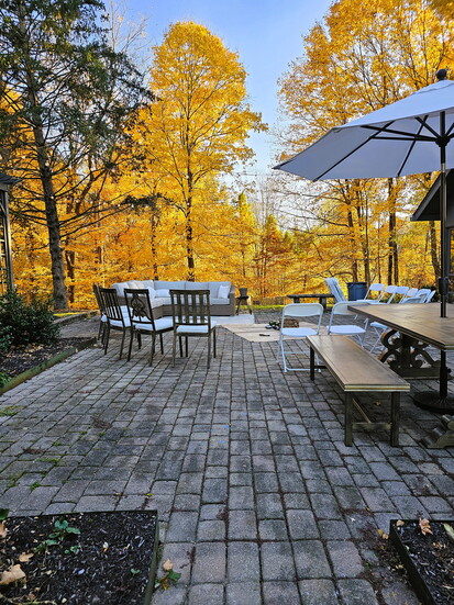 Jake Duke's patio for weekly Bible discovery sessions with neighbors. They have moved indoors with cold weather. 