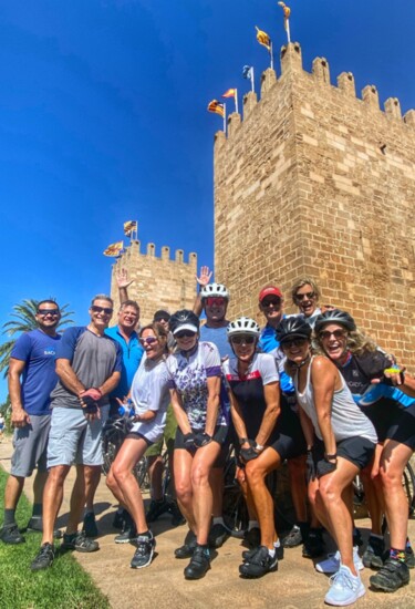 Posing outside Medieval Alcudia.