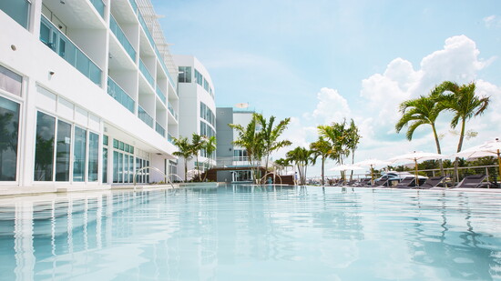A tranquil pool designed for slow island afternoons.