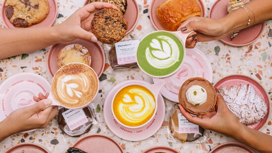 An assortment of lattes