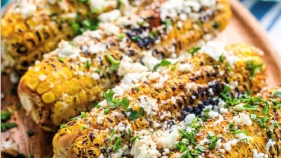 Wood fire Mexican street corn 