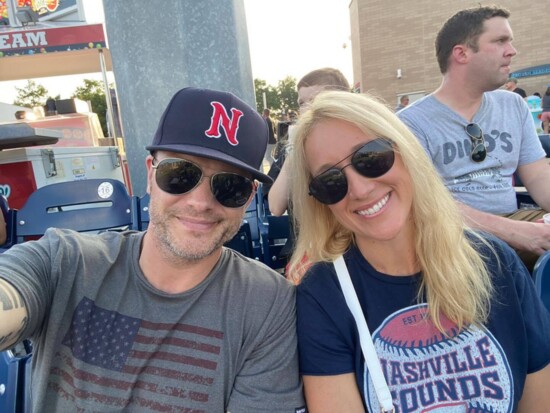 Pete and Jenny Hegseth at a Nashville Sounds game.