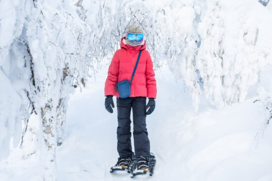 Try your skills at snowshoeing.