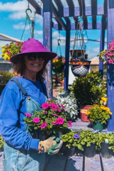 Beverly with her flowers