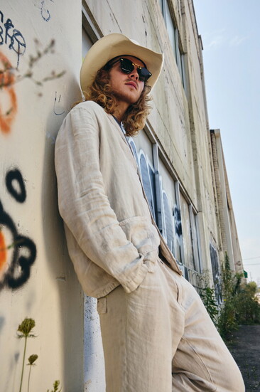 Linen Suit: Road to Nowhere | Tee: John Varvatos