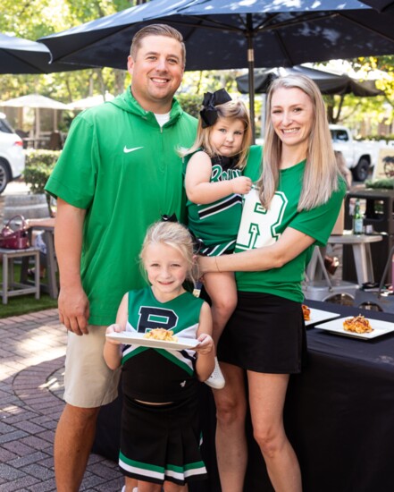 Coach Prewett, daughter Macie, wife Ashley, daughter Blakely