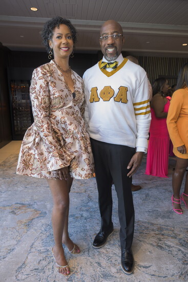 Chapter President Felicia Nickerson and Senator Raphael Warnock