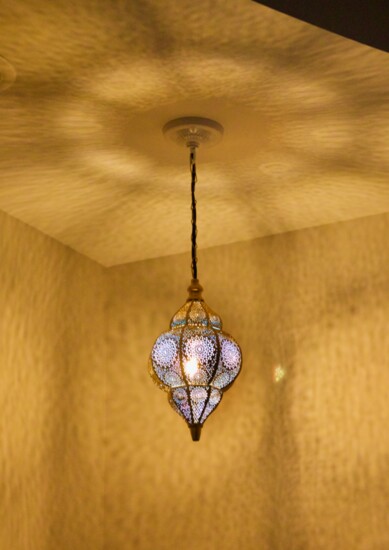 Beautiful, exotic lighting adds to the calming atmosphere in the Spa rooms