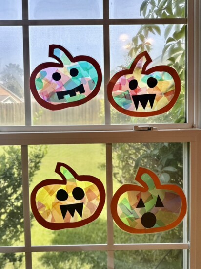 Hang the sun catchers on your kitchen window all October long.