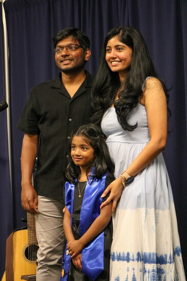 Siya Muddasani and family at the Music Studio Atlanta open mic