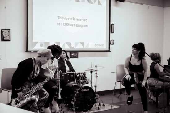 Members of the Super Sonic Shorties perform at Norman Public Library West during the fall Resonance Series.