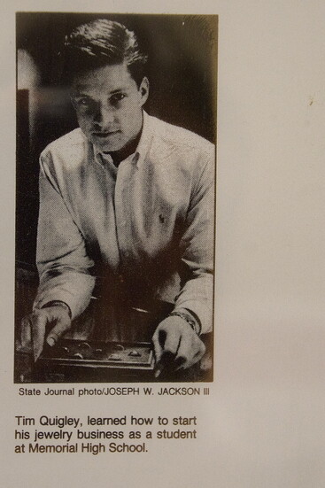 Tim Quigley as a business student at Memorial High School