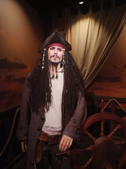 One of my favorite displays at the wax museum is this one of Johnny Depp, aka Jack Sparrow. (Photo by Jerri Culpepper)