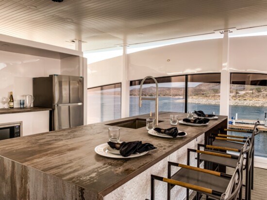 Upgrade by Bravada Yachts has two fully-loaded kitchens