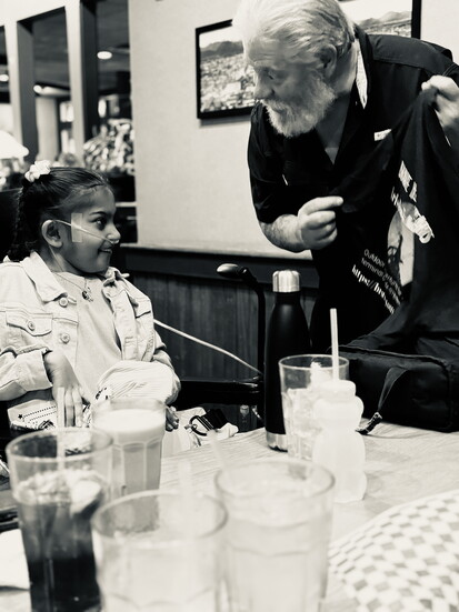 Arisha, 12 years old with Papa Bear