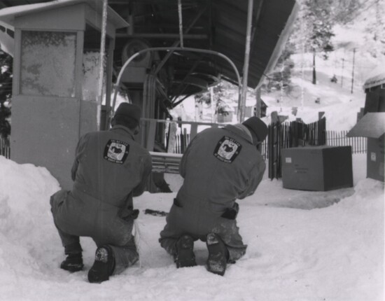 March 16, 1962 Lift operators in new uniforms