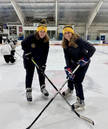 Coaches Ashley Trimble (left) and Melissa Miller