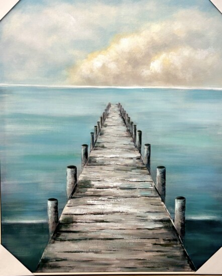 Nautical elements are touchstones to Coastal Style, like this 40" by 48" artwork. 