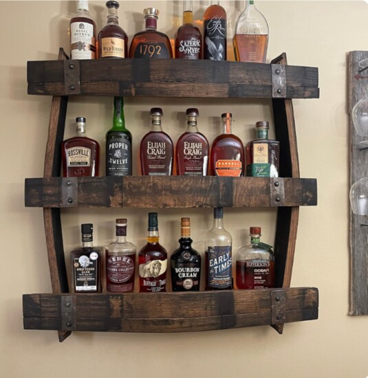Whiskey wall shelf