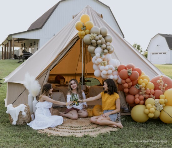 A luxury canvas tent setup from Glamp Woodlands (Photo credit: Samantha Webb Photography) 