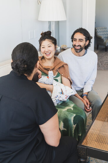 Kim and Desai with their daughter, Ocean, during their own stay at Sanhu House