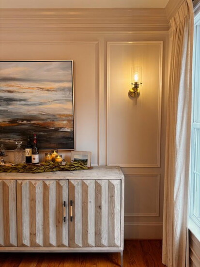 Laurie Mandichak's dining room incorporating monochromatic trim. Photo Credit: Laurie Mandichak