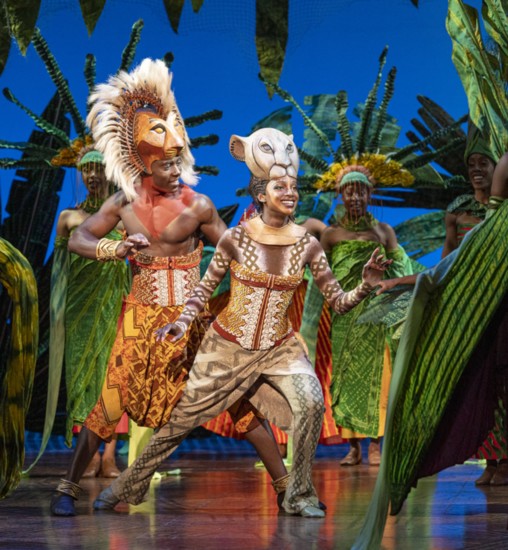 Brandon A. McCall and Kayla Cyphers in Disney's Lion King.  Photo by Deen van Meer.