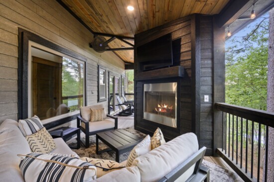 Lakeside Landing's incredible forest view is perfect for fireside relaxation.