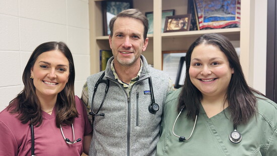 (L-R) Dr. Molly Brinkmann, Dr. Adam Bush, Dr. Jordan Seidman