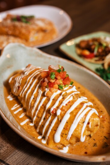 Ancho & Agave's burritos are popular with many praising their huge size and the flavorful sauces that accompany them.