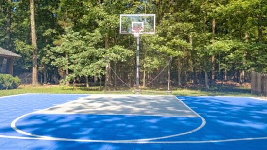 Sports court further back in the property to allow the family and friends to be active