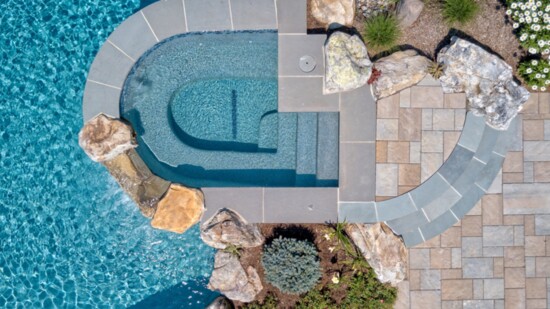 Spa at the edge of the pool