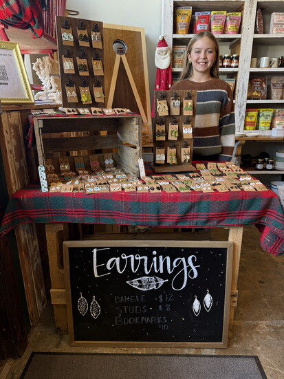 Cora-Lee Ashley makes and sells her earrings at the store.