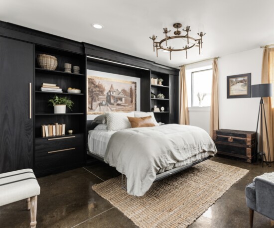 A guest house is home to a gorgeous Murphy bed