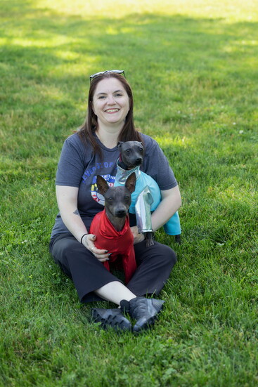 Hollie Kelly with dogs. Photo Credit: Kerry Paradis Photography