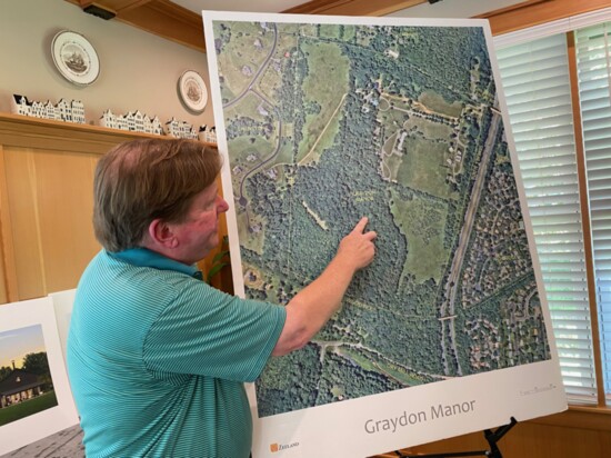 David Gregory with map of Graydon Estate