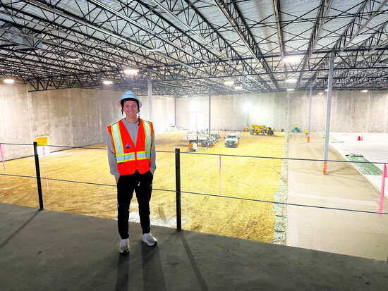 Jonny Marlin checks construction status of The Ark. // Photo by Scott Gilcrest.