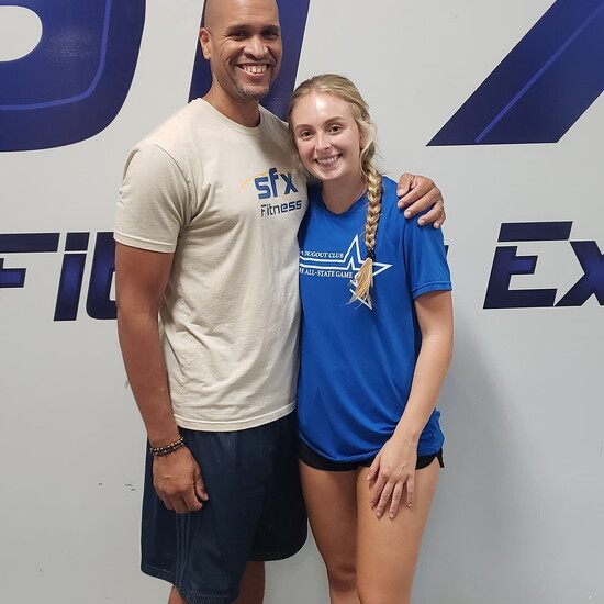 Coach Julian & former student athlete Hannah Gore 