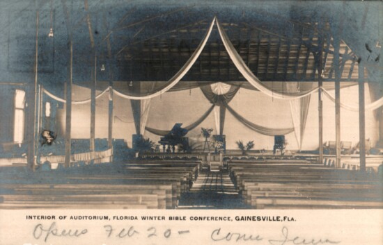 Interior of Auditorium, Florida Winter Bible Conference, Gainesville, Florida