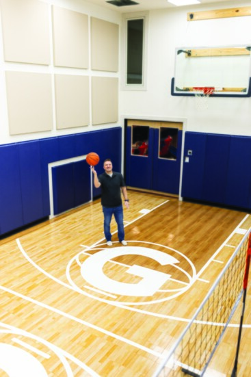 Mike Giacopelli and his custom basketball court