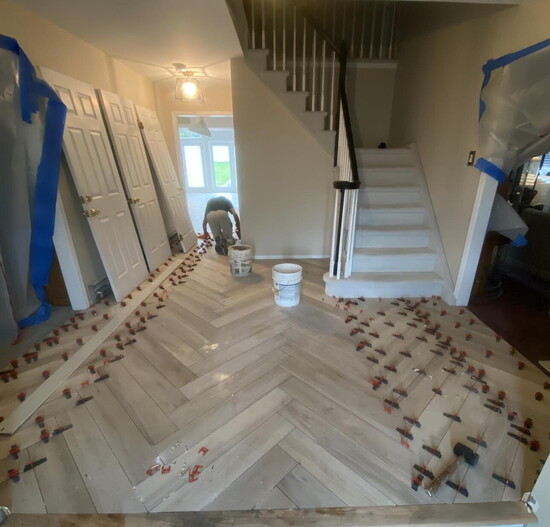 Before picture of floor renovation 