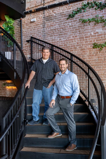 Geno Carr (left) and Carl Churchman. photographed on location at Elliott's Steakhouse.