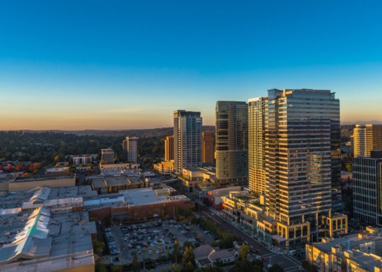 The Bellevue Collection at twilight, 2018