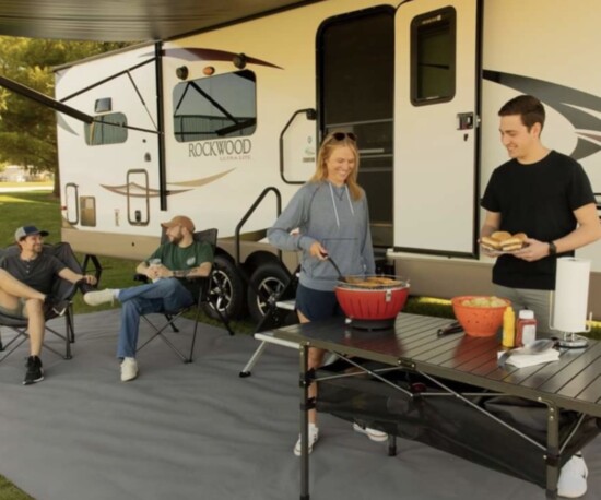 Camping using Lippert products