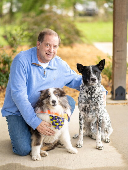 Sam Sudderth with Cosmo and Boomer