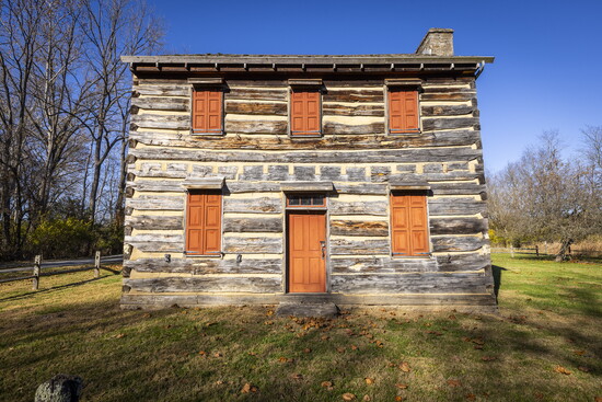 The Zacariah Price DeWitt log homestead, built in 1805.