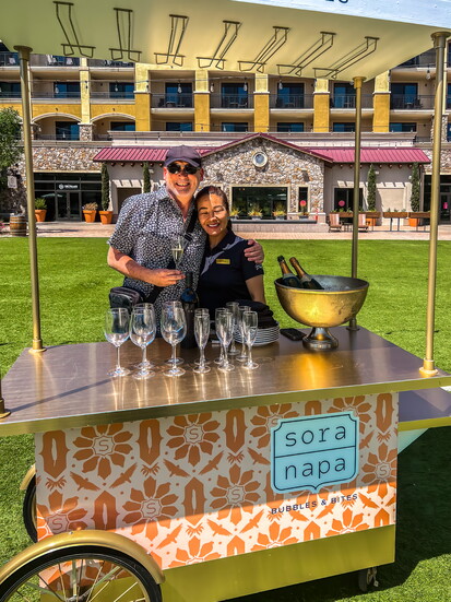 Sora Napa Champagne Trolley; a must have for any Napa experience.
